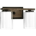 thumbnail image 3 of Progress Lighting Mast 2-Light Bath Vanity in Brushed Nickel with Clear and Etched Glass Shades, 3 of 7