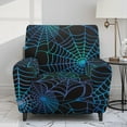 thumbnail image 2 of Xixirimido Blue Spider Web Recliner Slipcovers 4 Pieces Stretch Lazyboy Recliner Chair Cover Non Slip Recliner Couch Covers with Storage Pockets Furniture Protector, 2 of 8