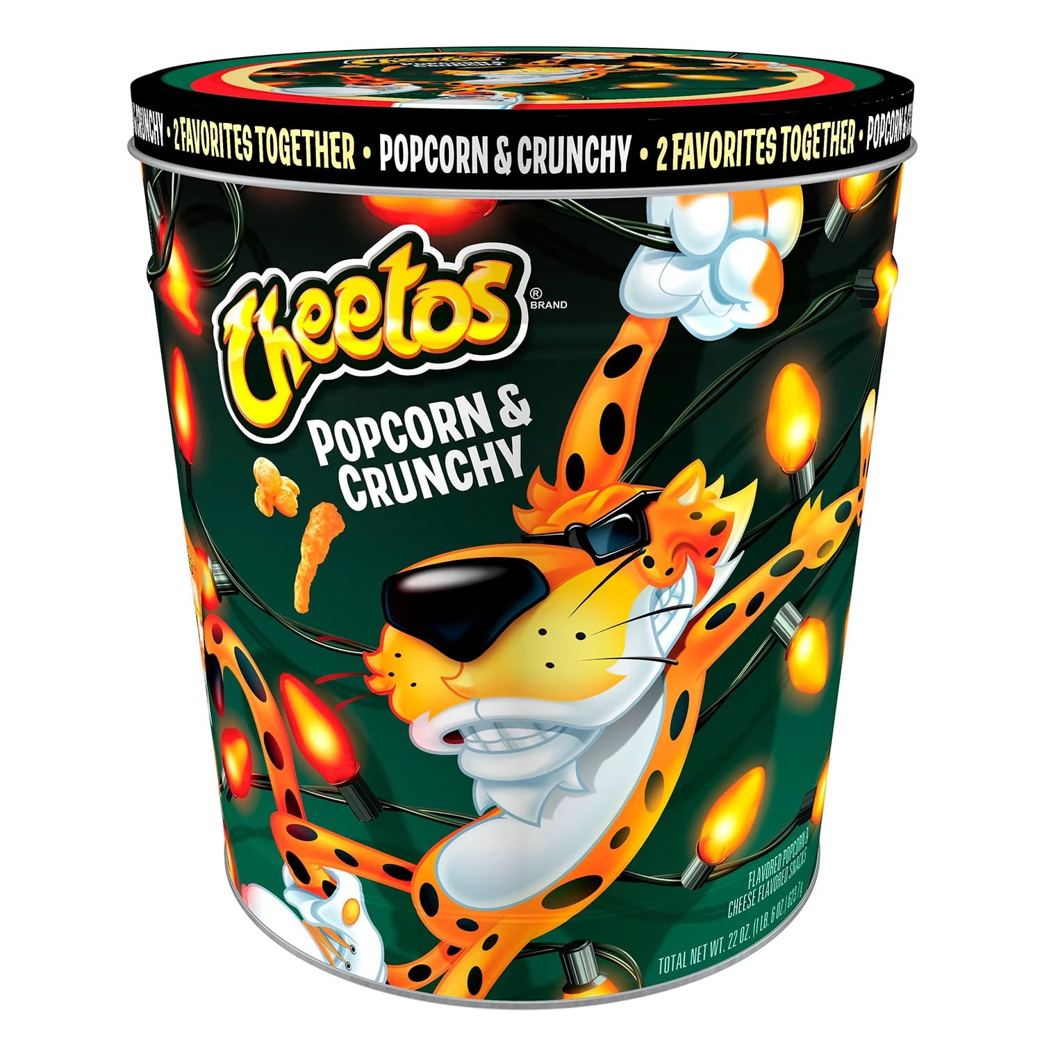 Cheetos Popcorn and Crunchy Holiday Tin (22 Ounce)
