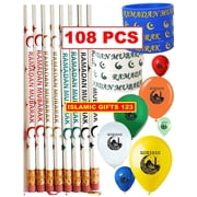 Ramadan Favors 108 PCS Ramadan Wristbands + Pencils + Balloons Ramadan Mubarak Decor Eid Party supply*Islamic Gifts 123 Ramadan Decor Eid