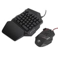 thumbnail image 2 of Juego de PC Gamer, HXSJ J50 Juego de teclado y mouse para juegos de una mano Accesorio para juegos de computadora Diseñado meticulosamente, 2 of 12