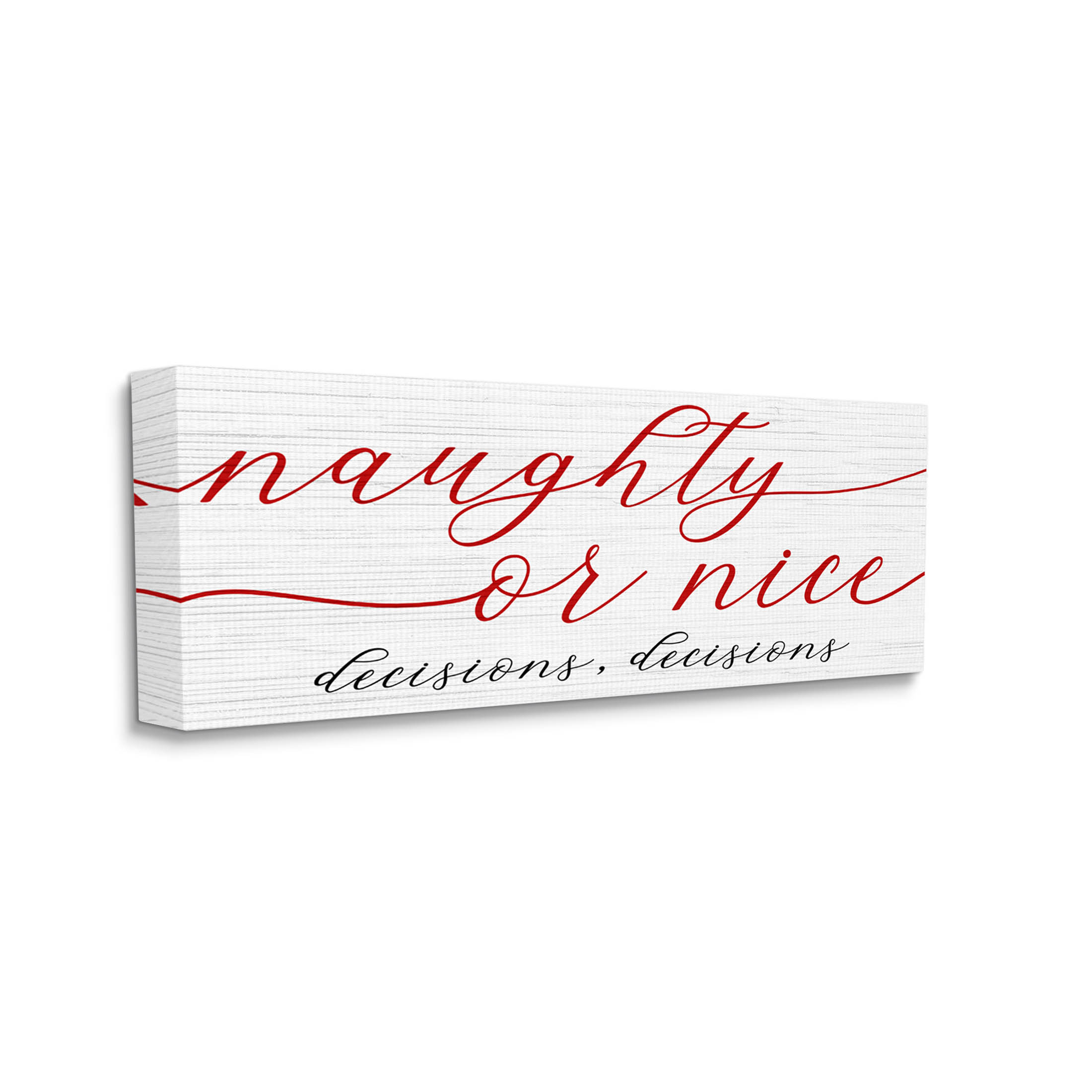 Naught Or Nice Decisions Humor Holiday Graphic Art Gallery Wrapped Canvas Print Wall Art