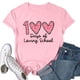 thumbnail image 2 of Camiseta de Cuello Redondo de Manga Corta Impresa para las Mujeres, Estiramiento 95% Poliéster 5% Blusa Casual de Spandex para Uso Diario Y Casero, 2 of 3