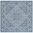 thumbnail image 4 of SAFAVIEH Courtyard Joey Medallion Indoor/Outdoor Area Rug, Navy/Light Grey, 6'7" x 6'7" Round, 4 of 10