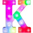 thumbnail image 1 of SHIBA-Light Up Letters, 26 Alphabet Marquee Sign, Wedding/Birthday Party Night Light Home Bar Decoration-(Colorful K), 1 of 4