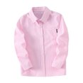 thumbnail image 3 of FYDUU Kids Boys Girls Long Sleeve Striped Shirt Turndown Collar Button Down Shirts Fall Back To School Shirt Formal Children's Tops 3-4 Years, 3 of 6