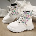 thumbnail image 3 of LYHao Fashion Autumn Children Girls Sports Shoes Flat Thick Bottom Non Slip Easy To Wear PU Upper Comfortable Boots ,Girls Boots Sizes 12.5 White(6-7 Years), 3 of 6
