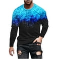 thumbnail image 2 of Blusas y camisas de manga larga con cuello redondo para hombre, blusa informal de manga larga con cuello redondo y estampado., 2 of 3