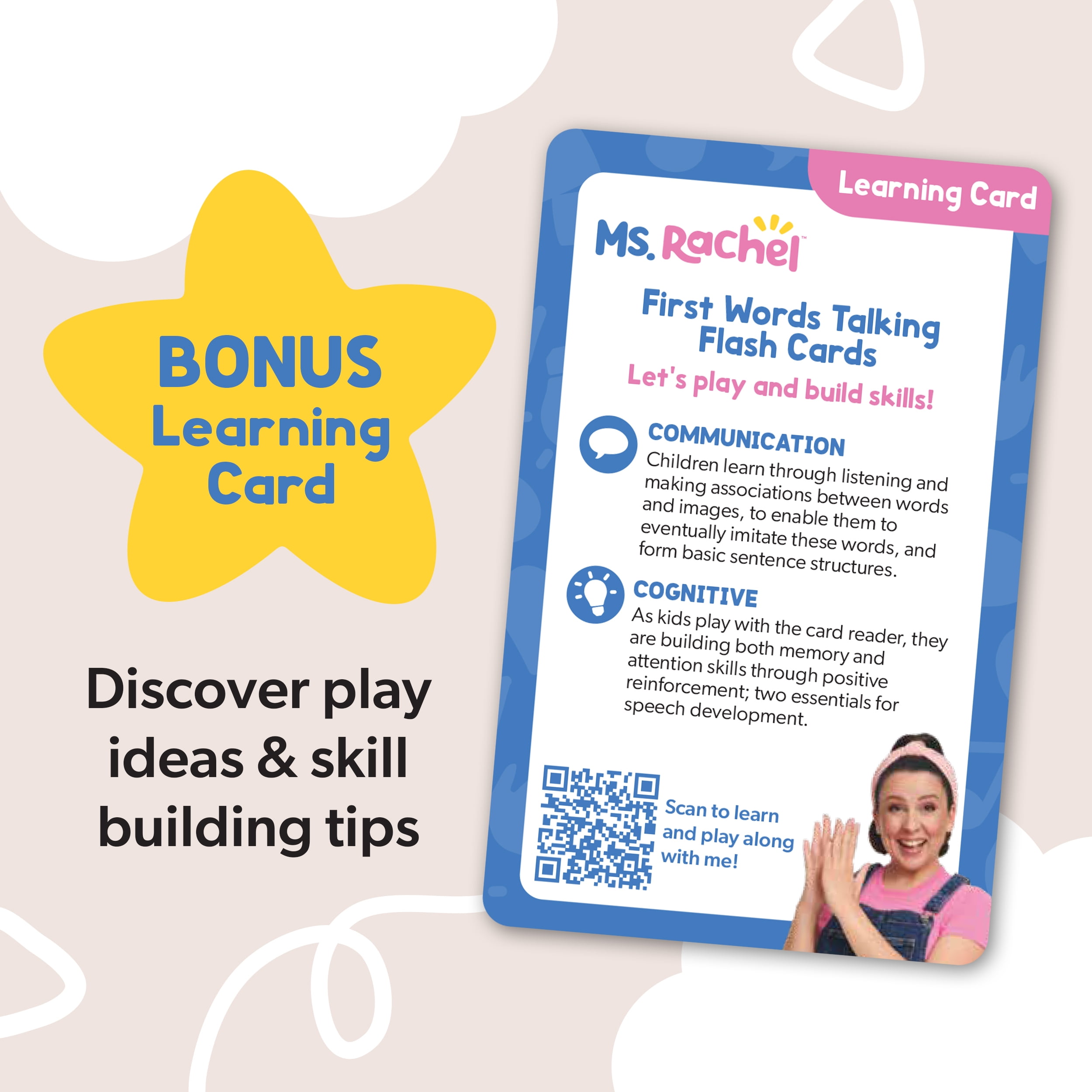 Ms. Rachel, Cartes flash et lecteur électronique First Words officiels, 100 mots, jouets éducatifs et jouets pour tout-petits pour filles et garçons de 1 à plus de 2 ans Ms. Rachel, Cartes flash et lecteur électronique First Words officiels, 100 mots, jouets éducatifs et jouets pour tout-petits pour filles et garçons de 1 à plus de 2 ans