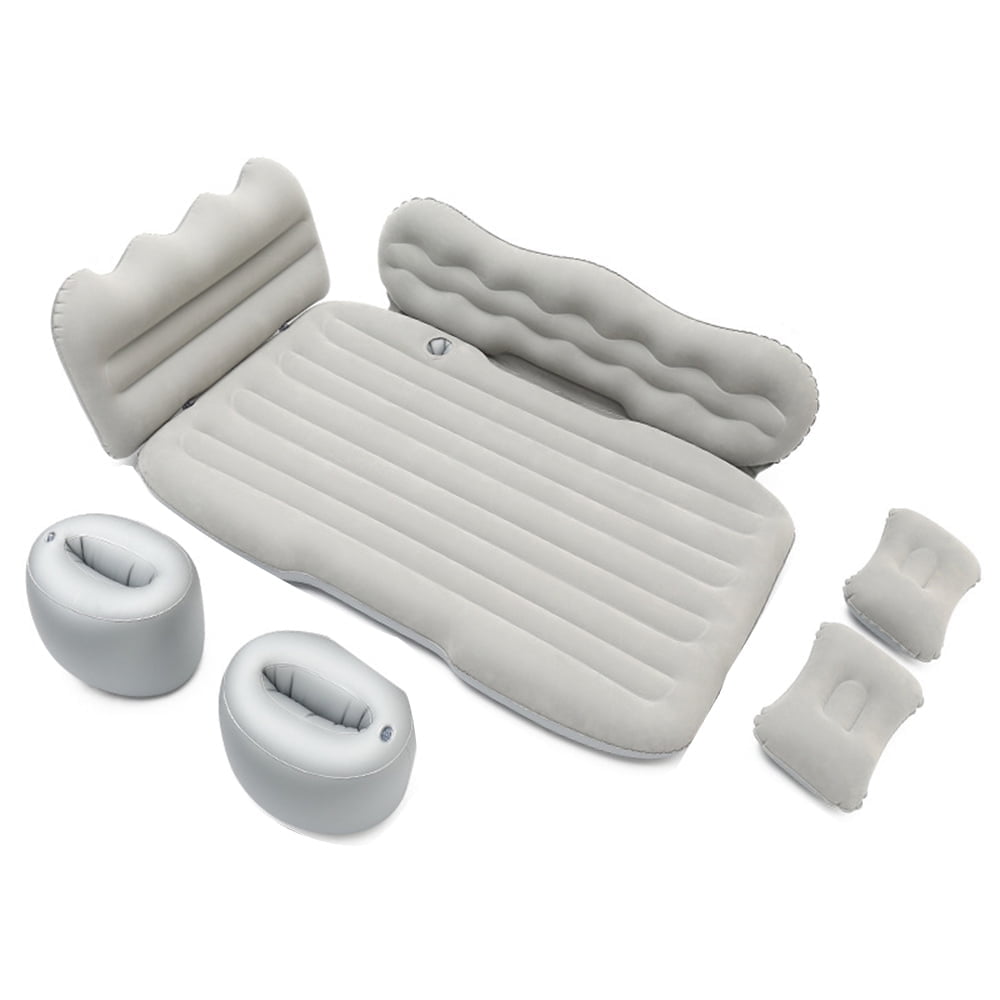 Cabecade Mattress Car Inflatable Travel Bed Home Outdoor Camping Mat Rear Flocking Plus Air Mattress for SUV, Gray