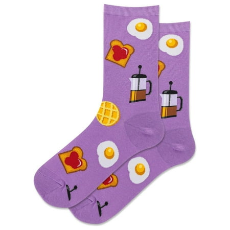 

HotSox Women s Breakfast Socks 1 Pair Purple Women s 9-11 Shoe