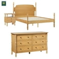 thumbnail image 5 of Walker Edison Vivienne Easy Assembly 3-Piece Solid Wood Bedroom Set with Queen Bed Frame, 2-Drawer Nightstand, and 6-Drawer Dresser - Natural, 5 of 11