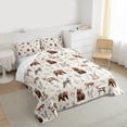 thumbnail image 3 of Homewish Cute Rabbit Bear Queen Comforter Set,Jungle Deer Bedding Sets,Rustic Plant Leaves Bedding Comforter Set For Men Women,Super Cozy Room Decor Reversible,3-Piece, 3 of 8