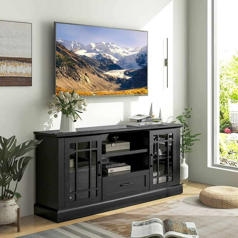 Tangkula Farmhouse TV Stand for TV up to 70 Inch Tall Media