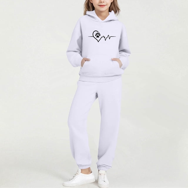 Cowsor Little Girls Outfits 2 Piece Toddler Long Sleeve Sweatshirt Leggings Pants Clothing Set