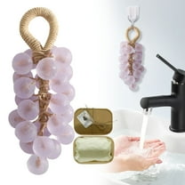 Handmade Grape Soap on a Rope, Crystal Design, Hand Washing and Bath, Cold-Process Bath Bar for Men & Women, Gift & Decoration, Air Freshening, 1 Pcs, 7.09x2.55"