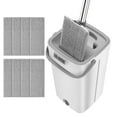 thumbnail image 1 of Self-Wash and Squeeze Dry Flat Mop and Bucket Set, Includes 3 Washable Microfiber Pads, Dual-Chamber Bucket System with 360 Rotation Mop Head, 1 of 4