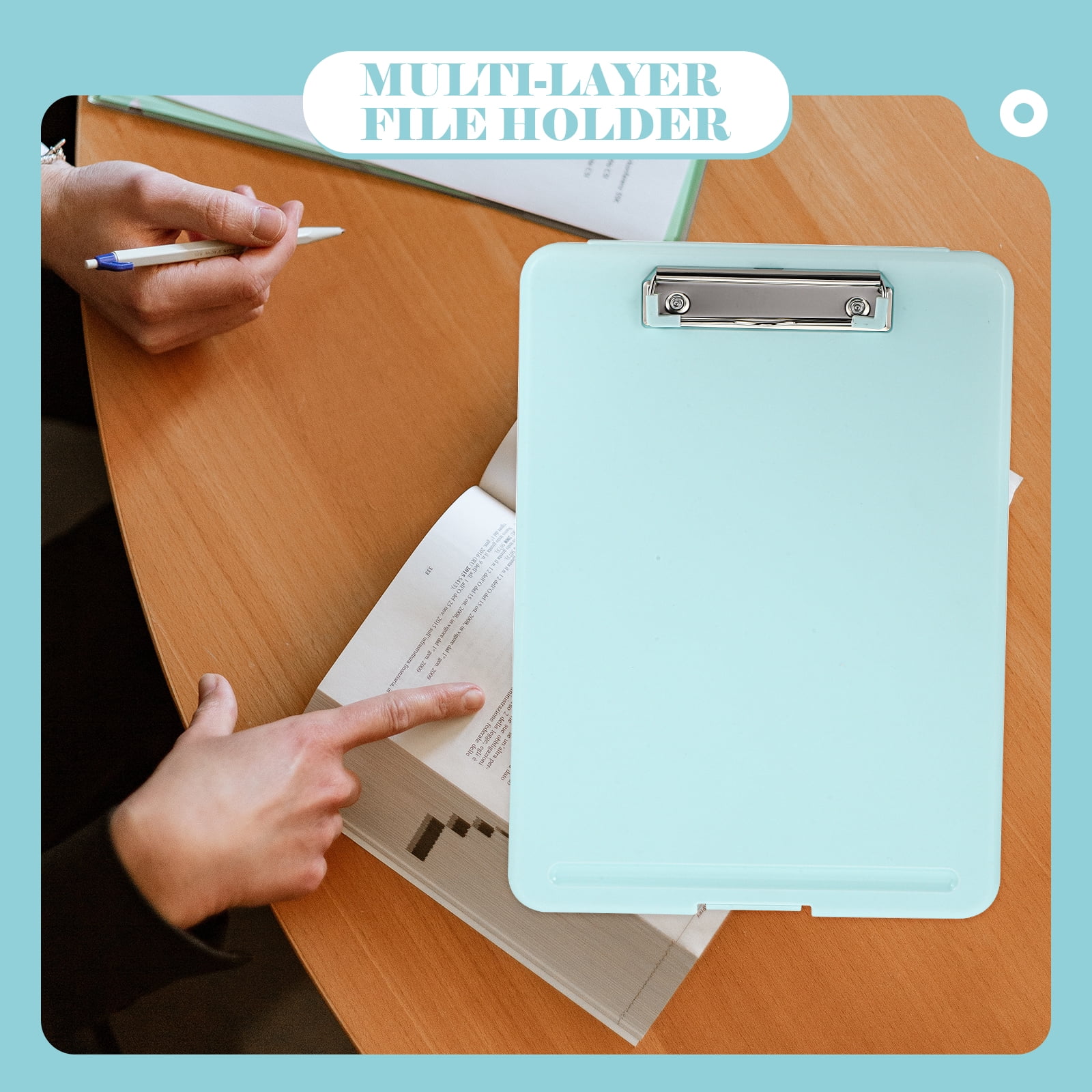 Supvox Office Clipboard Organizer Sky-blue Plastic for Office Workers 1Set