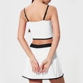 thumbnail image 4 of Gfyviroh Women's 2 Piece Matching Sets Square Neck Camisole with Spaghetti Straps and Skorts Sets Slim Fit Trendy Patchwork Sets, 4 of 8