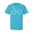 thumbnail image 2 of Wild Bobby, White Wizard Glasses and Lightning Scar, Movies, Men Graphic Tee, Light Turquoise, 5X-Large, 2 of 4