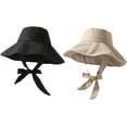 thumbnail image 2 of CoCopeaunts Women Bucket Hat Distressed Sun Protection Cotton Beach Sun Hat Summer Wide Brim Fisherman Hat Wide Chin Strap, 2 of 8
