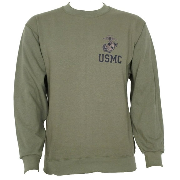 USMC Genuine Issue Marine Corps Sweatshirt, Olive Drab Green Medium