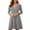 Gray, variant on Women's Crew Neck A-Line Midi Dress Summer Casual Long Sleeve with Pockets Comfortable Lightweight Solid Color Dresses