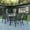 Black, variant on BizChair 5 Piece Modern Patio Set 55 Tempered Glass Table and Brown Flex Comfort Chairs