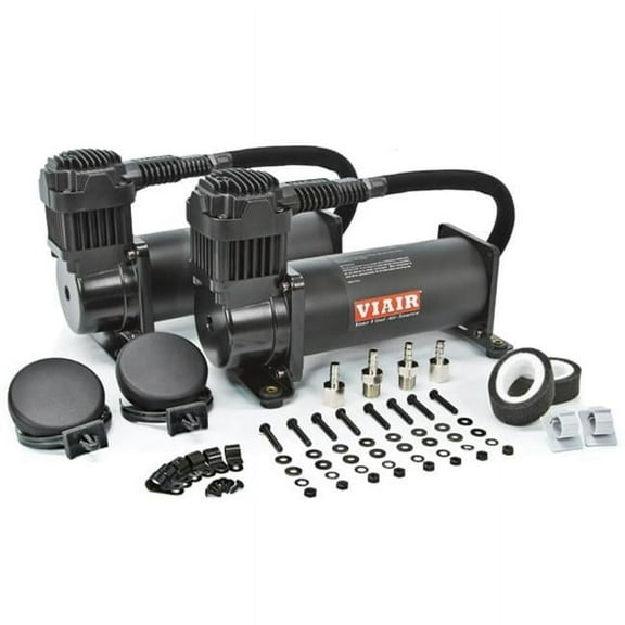 VIAIR  200 Psi Dual Stealth Black 444C High-Performance Value Pack - Black