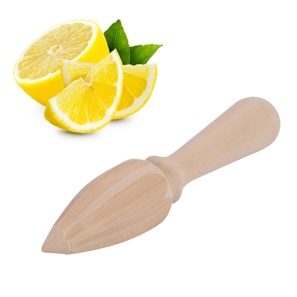 Ashata 1Pcs Useful Wooden Fruit Orange Lemon Juicer Squeezer Reamer