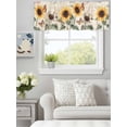 thumbnail image 2 of Spring Farm Sunflower on Vintage Letter Valances for Windows,Kitchen Valance Rod Pocket Short Curtain,American Pastoral Plant Valance Curtain Window Valances for Bedroom Living Room 42x12in, 2 of 9