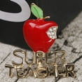 thumbnail image 5 of UDIYO Apple Super Teacher Rhineston Inlaid Brooch Pin Badge Christmas Teacher Day Gift, 5 of 5