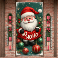 thumbnail image 2 of Colorful Design Christmas Banner Santa Claus Festive Decoration for Holiday Party Indoor Celebration Photo Backdrop, 2 of 9