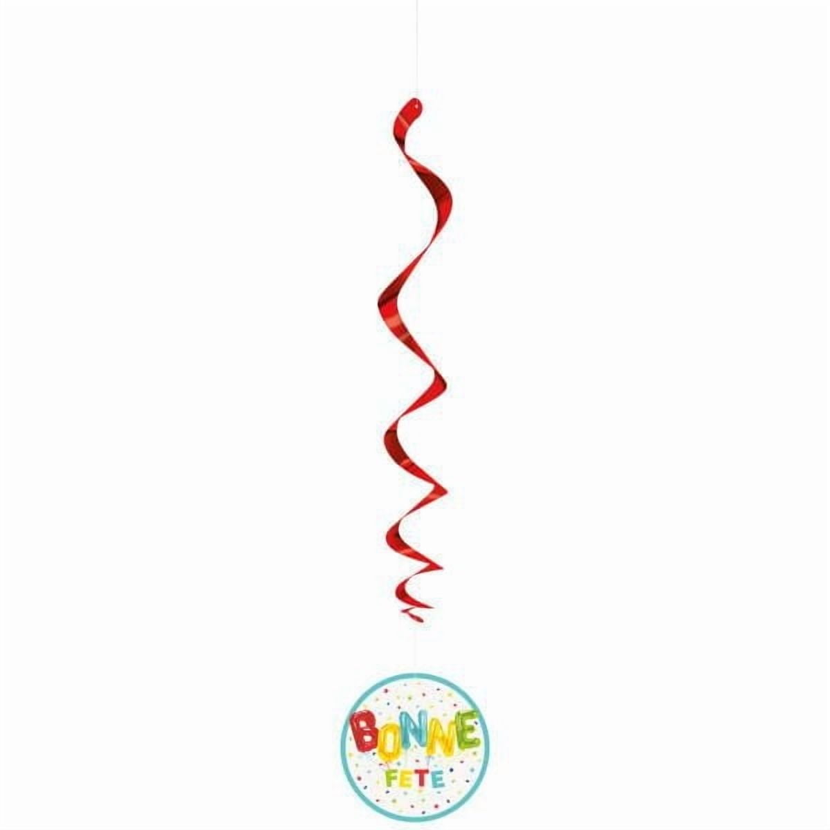 Décorations tourbillonnantes à suspendre Bright Bonne Fete Mesure 32", 8ct