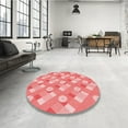 thumbnail image 4 of Ahgly Company Machine Washable Indoor Square Transitional Pastel Pink Area Rugs, 3' Square, 4 of 7