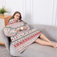 thumbnail image 5 of Oversized Wearable Blanket Hoodie,Red and White Christmas Striped Pattern Sherpa Blanket Hoodie with Super Pockets,Super Warm Fuzzy Pullover for Women & Men, 5 of 6