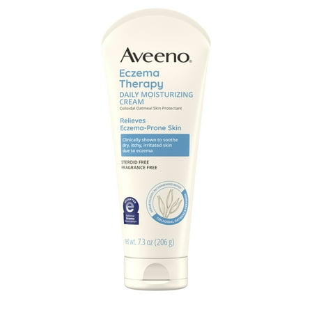 Aveeno Eczema Therapy Daily Moisturizing Body Lotion, Fragrance-Free Cream, 7.3 oz