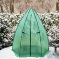 thumbnail image 3 of EAGLE PEAK 63'' x 63'' x 72'' Portable Mini Hexagon Greenhouse with PE Cover, Roll-up Zippered Door & Mesh Windows, Ground Mat, Green, 3 of 9