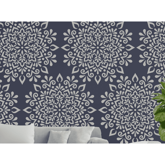 Floral Mandala Stencil - Art and Wall Stencils (6"x6")