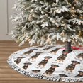 thumbnail image 3 of Christmas Tree Skirt, Bone Dog Puppy Christmas Tree Decorations Indoor, Tree Skirts Mat With Tassel Trim for Halloween New Year Holiday Christmas Party Decor 30 Inches, 3 of 7