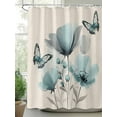 thumbnail image 2 of Fsddascl Tulip Butterfly Shower Curtain Set - Long 72" x 84" Washable Bathtub Curtain with 12 Hooks, Vintage Spring Botanical Flowers Floral Waterproof Fabric Stall Shower Curtains for Bathroom, 2 of 6