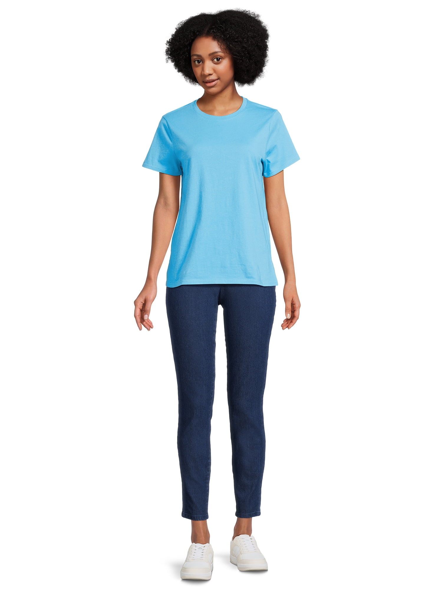 RealSize Women's Crewneck Tee with Short Sleeves, Sizes XS-XXXL