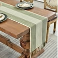 thumbnail image 7 of Wracra Cotton Linen Macrame Table Runner, Sage Green, 13"×60", 7 of 7