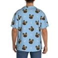 Zufioo french Bulldog Face Print Mens Button Down Short Sleeve Shirt