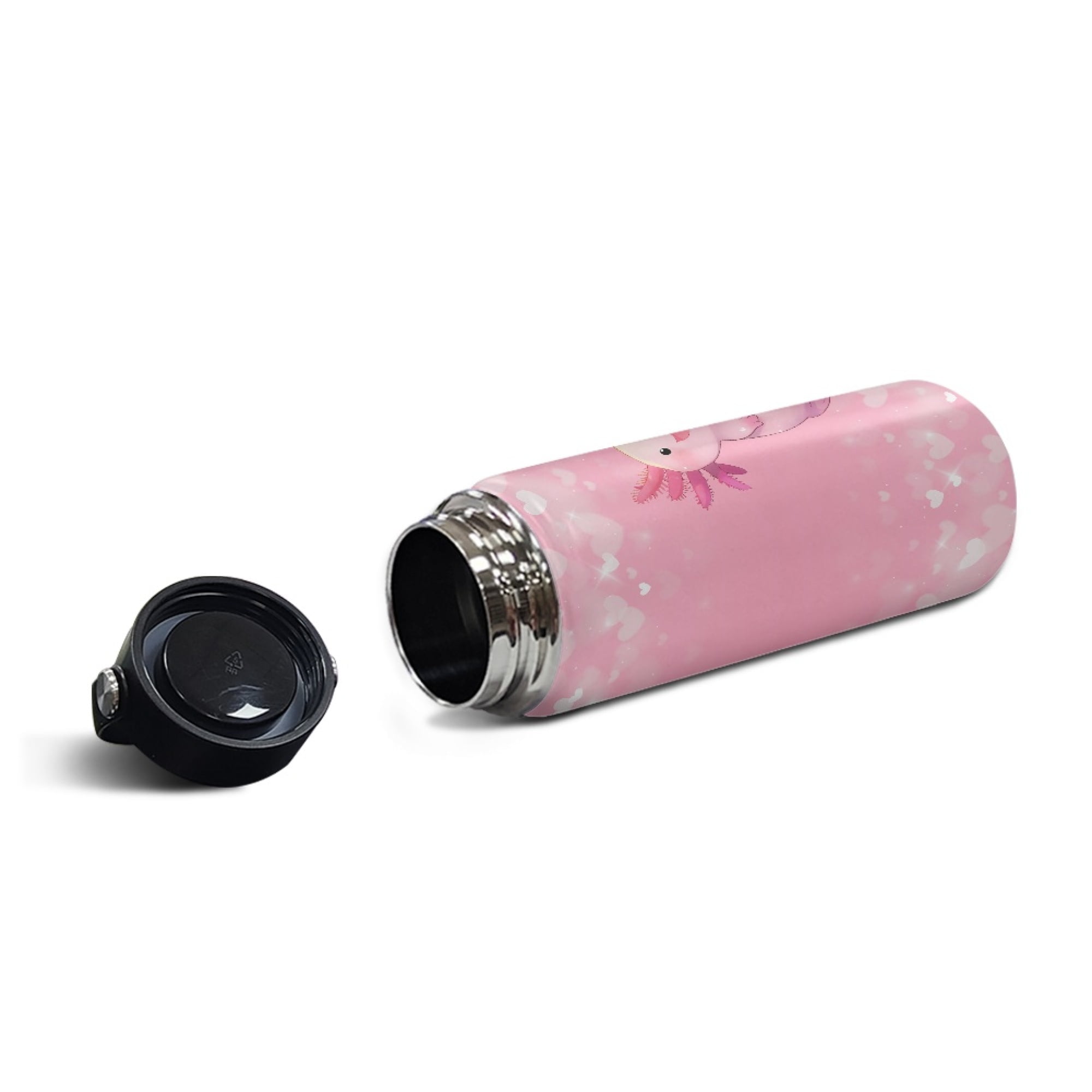 SEANATIVE Pink Axolotl Water Bottles 18 oz Insulated Stainless Steel Water Bottle Vacuum Insulated Keep Hot and Cold for Workout Travel Sports Camping Birthday Gifts