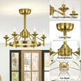 thumbnail image 3 of Maxax Candlestick Ceiling Fan with Light, 21" Gold Vintage Ceiling Fan with Remote Control, 6 Speeds Reversible Timing Ceiling Fan for Bedroom, Living Room, 3 of 5
