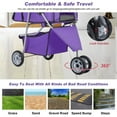 thumbnail image 4 of BestPet 3 Wheels Pet Stroller Folding with Cup Holder & Removable Liner,Purple, 4 of 7