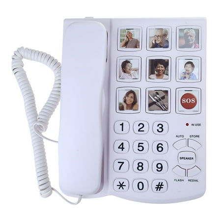 GJX 2026 New Big Button Landline Phone Telephone with Hands Freely Speaking and Speed Dials for Seniors Landline Phone for Home,Office,Bedroom,Kitchen,Study