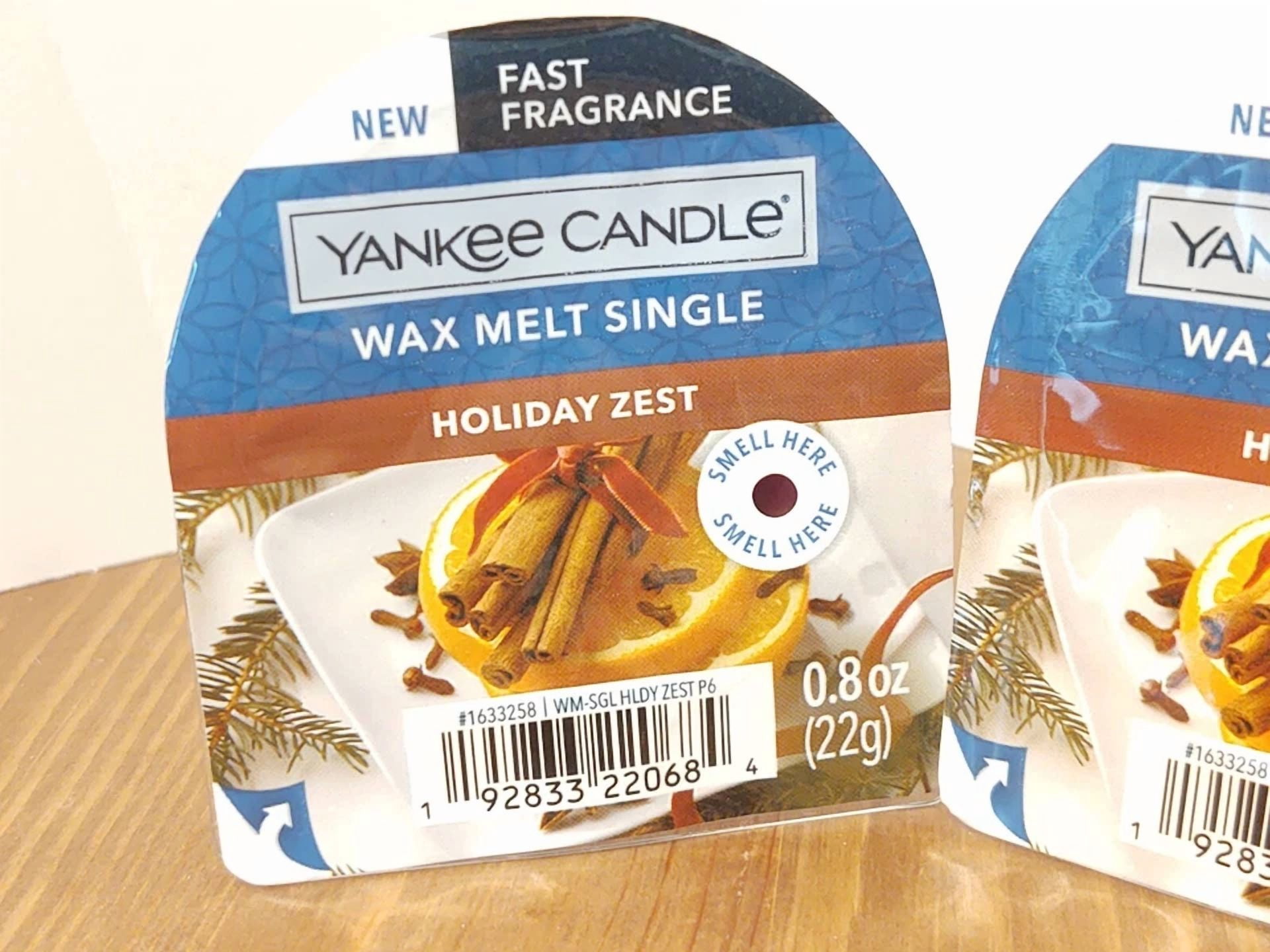 Yankee Candle Wax Melt Tart Singles X 2 Holiday Zest 0.8 Oz Each New Christmas