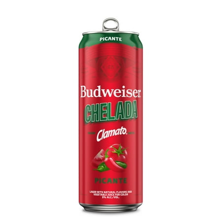 Budweiser Chelada Picante Beer, 25 fl oz 1 Aluminum Can, 5% ABV